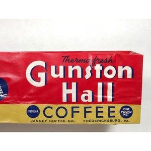 2 empty unused Gunston Hall Coffee bag Janney coffee company Vintage 1950s